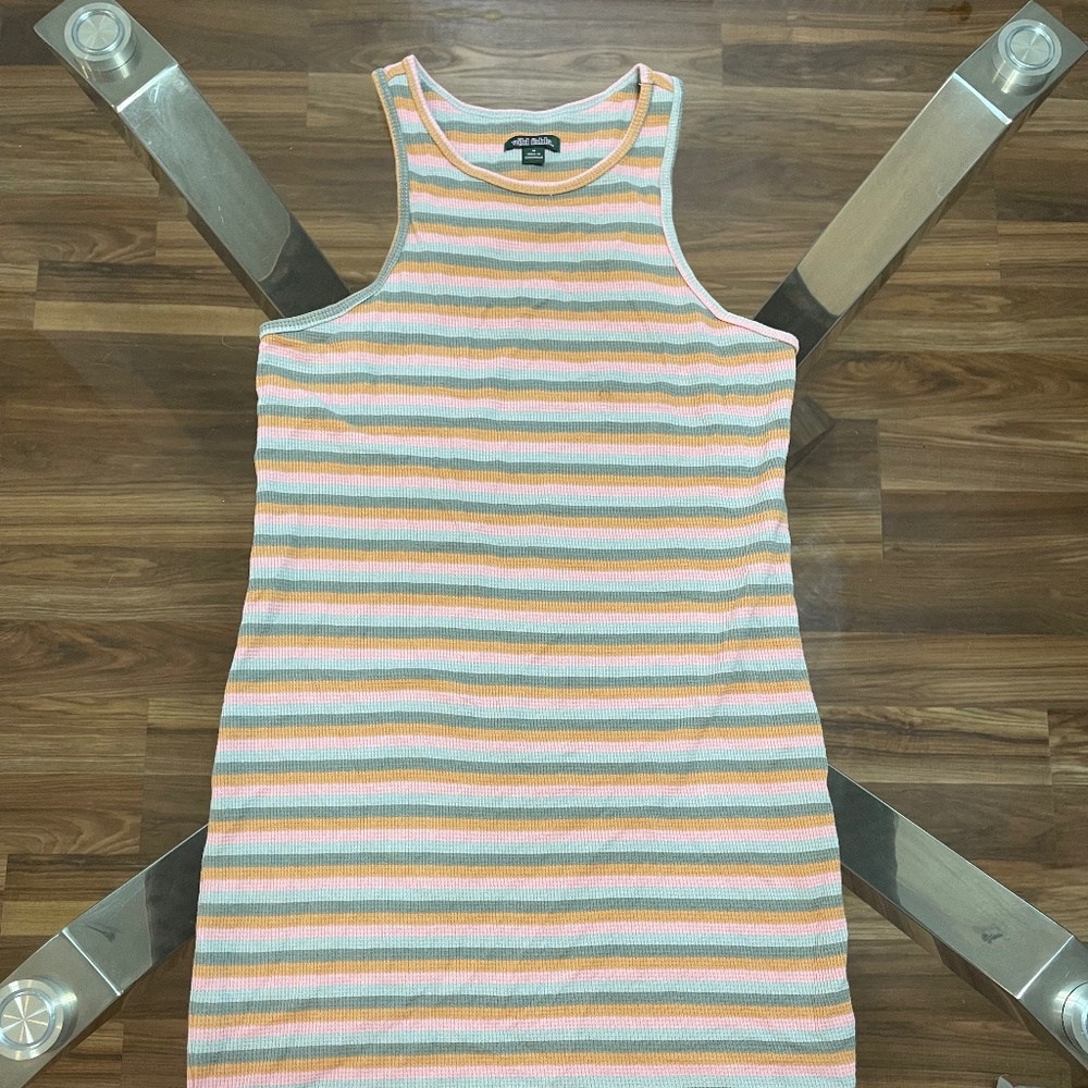 Target Racerback Mini Dress, M, Multi-Colored Stripes